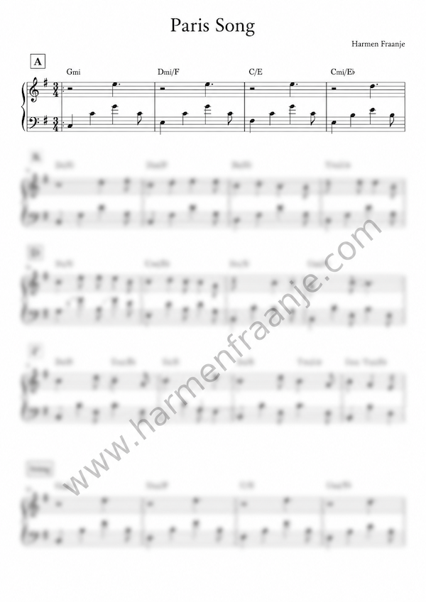 Score Paris Song